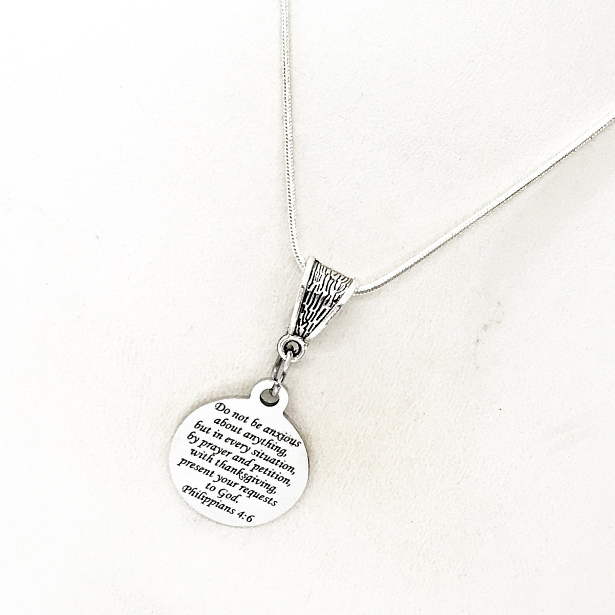 Scripture Gifts, Do Not Be Anxious About Anything Necklace, Philippians 4 6, Present Your Requests To God, Scripture Quote, Scripture Charm