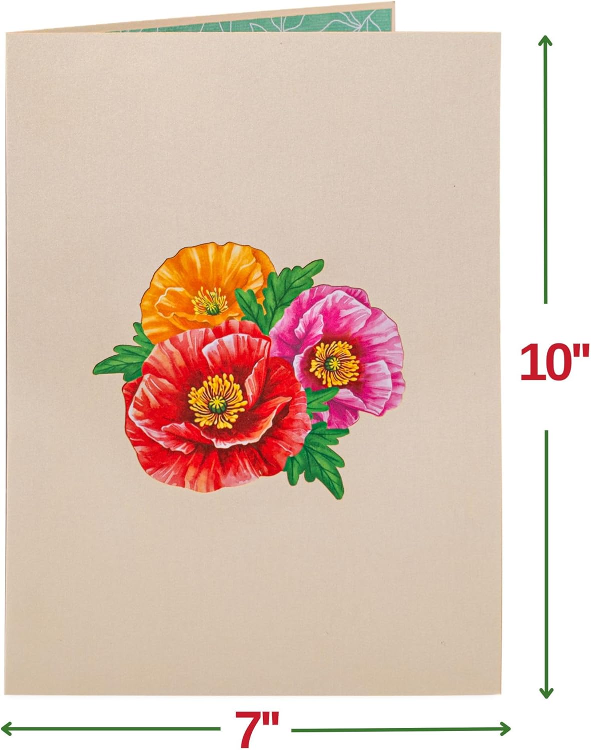Poppy Blooms Pop Up Flower Bouquet Card
