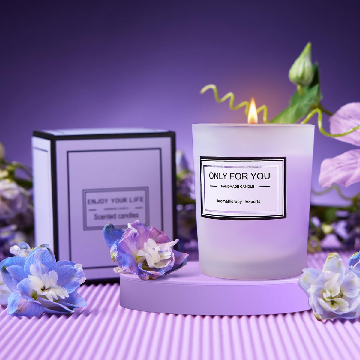 Lavender Spa Gift Basket for Women - 6 Piece Relaxation Set Birthday Christmas Mothers Day