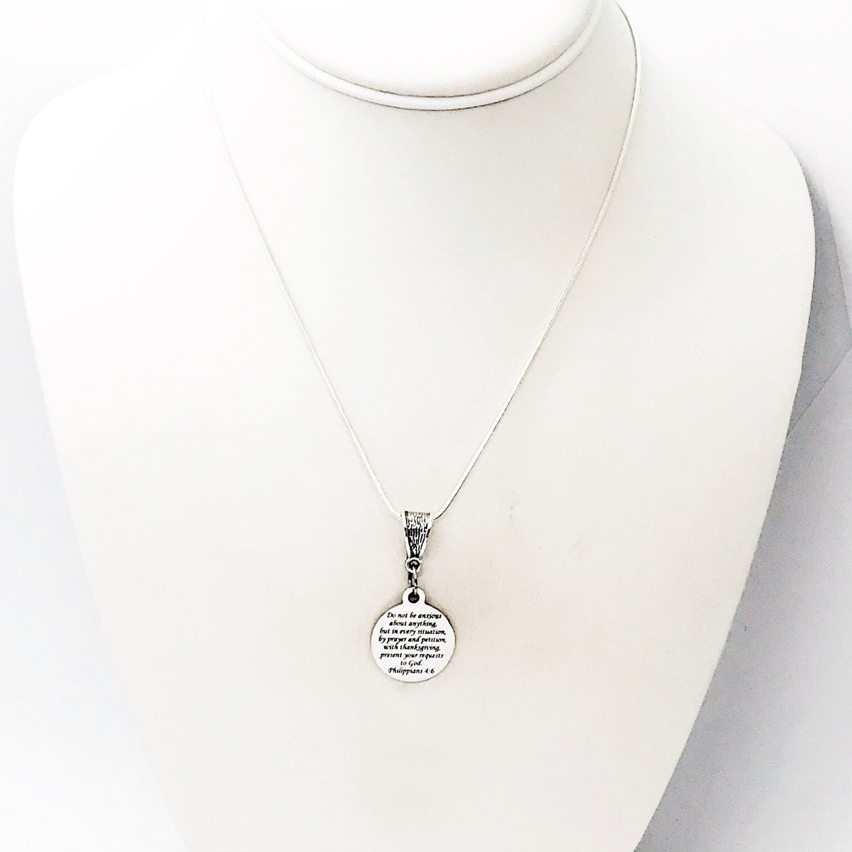 Scripture Gifts, Do Not Be Anxious About Anything Necklace, Philippians 4 6, Present Your Requests To God, Scripture Quote, Scripture Charm