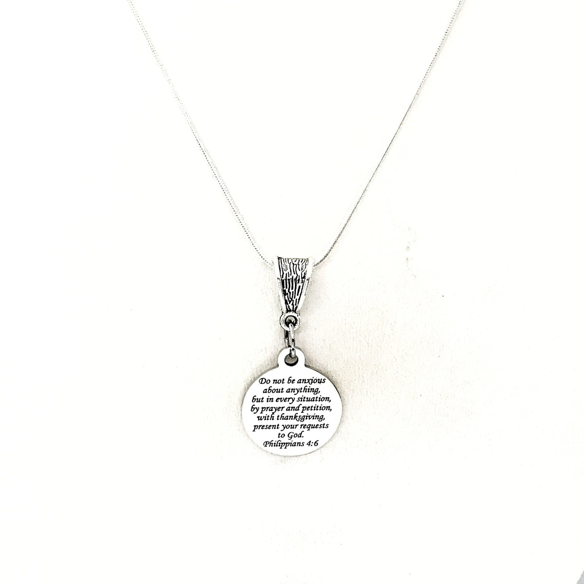 Scripture Gifts, Do Not Be Anxious About Anything Necklace, Philippians 4 6, Present Your Requests To God, Scripture Quote, Scripture Charm