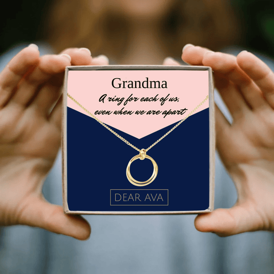 To My Grandma - Personalized Card & Necklace Gift